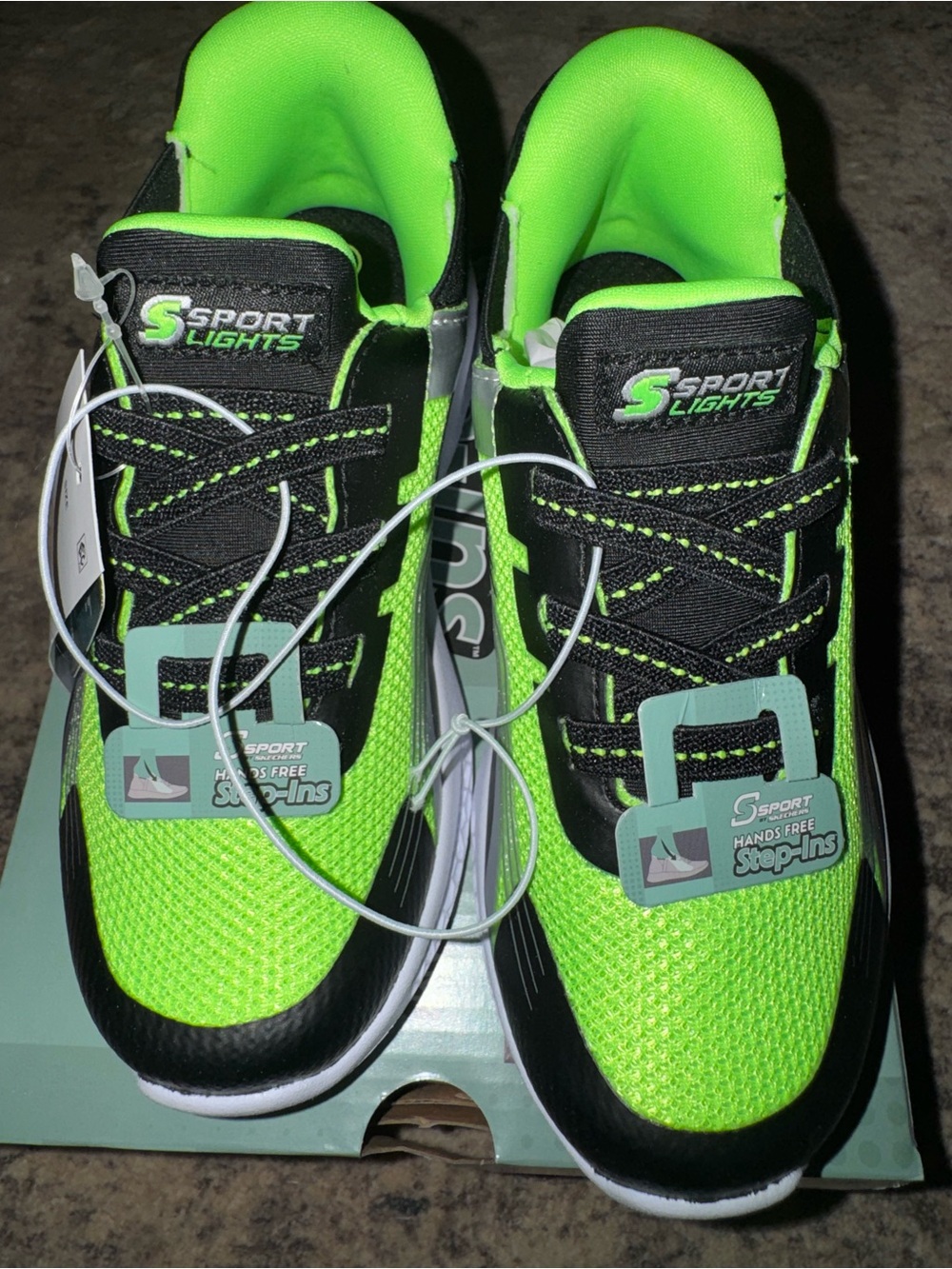 Skechers Sport Step-Ins Slip-On Shoe Box in Mint Green and White
